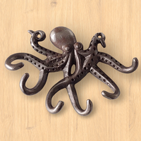 Kapstokhaak grijs "Octopus" met 6 haakjes